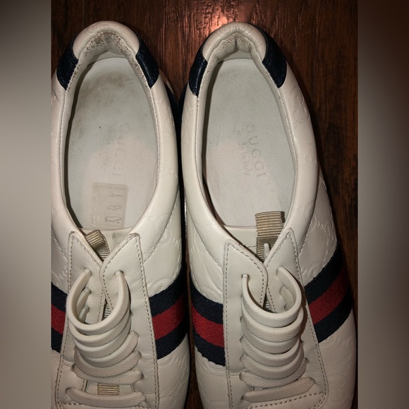 Gucci Monogram Navy&Red Ace Sneakers. SZ 6.5 - Picture 7 of 10